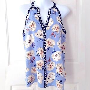 Cooper & Ella Women’s V-Neck Blue & White Floral Blouse